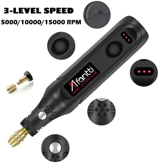 Alt view image 2 of 7 - Mini Cordless Rotary Tool Kit Small Detail Sander Grinder Pen | 101 Accessories | for Sanding Grinding Polishing Cutting Crafts