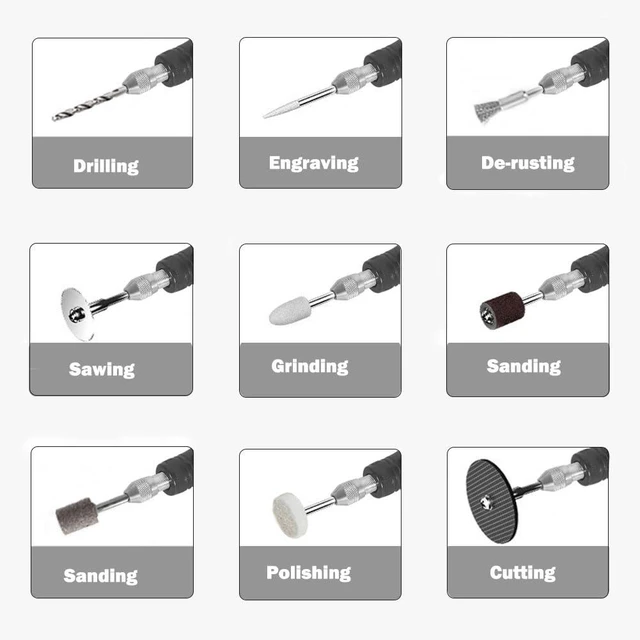 Alt view image 5 of 7 - Mini Cordless Rotary Tool Kit Small Detail Sander Grinder Pen | 101 Accessories | for Sanding Grinding Polishing Cutting Crafts