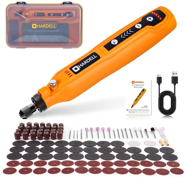 Main image of Mini Cordless Rotary Tool, 5-Speed 129pcs Gift Kit for DIY Crafts | 5,000-18,000 RPM, 0.3LB Engraving Pen, LED Work Light for Sanding, Polishing, Engraving, Drilling & 3D Printing