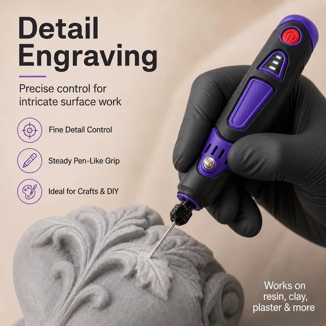 Alt view image 2 of 7 - Cordless Rotary Tool Kit, 3.6V Mini Rotary Tool with 82 Accessories, 3 Variable Speed Rechargeable Engraving Pen for Wood, Glass, Metal, Electric Grinder for DIY Crafts, Sanding, Polishing