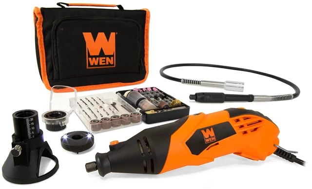Main image of 23114 1.4-Amp High-Powered Variable Speed Rotary Tool with Cutting Guide, LED Collar, 100+ Accessories, Carrying Case and Flex Shaft