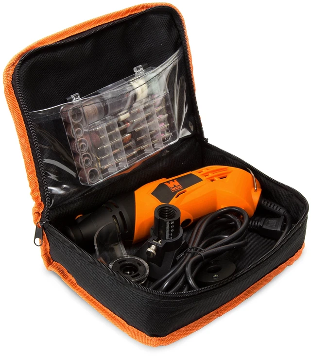 Alt view image 2 of 6 - 23114 1.4-Amp High-Powered Variable Speed Rotary Tool with Cutting Guide, LED Collar, 100+ Accessories, Carrying Case and Flex Shaft
