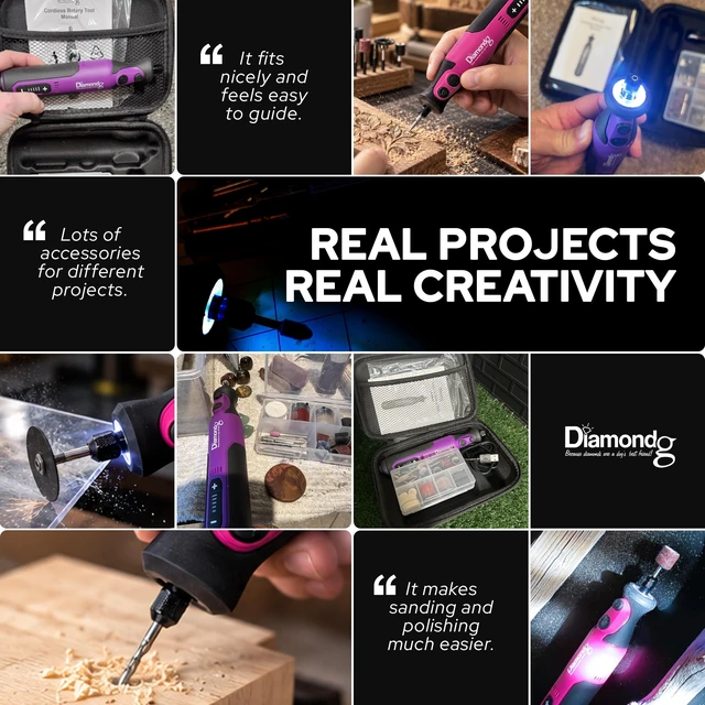 Alt view image 5 of 7 - Cordless Rotary Tool Kit, 8V, 5-Speeds - 50pcs DIY Accessories | 8000-28000 RPM, 2000mAh, 360° LED, USB-C Rechargeable Power Rotary Tool for Sanding, Polishing, Drilling & 3D Print Finishing