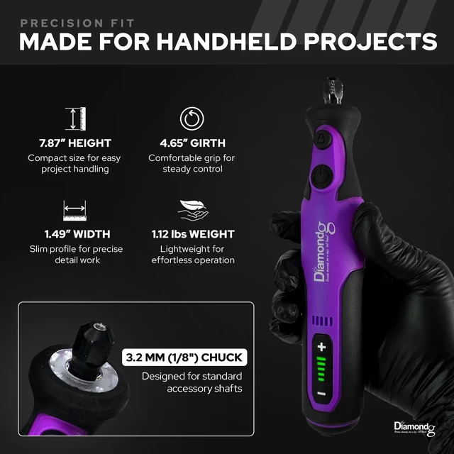 Alt view image 7 of 7 - Cordless Rotary Tool Kit, 8V, 5-Speeds - 50pcs DIY Accessories | 8000-28000 RPM, 2000mAh, 360° LED, USB-C Rechargeable Power Rotary Tool for Sanding, Polishing, Drilling & 3D Print Finishing