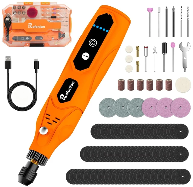 Main image of 4V Mini Cordless Rotary Tool Kit, 5-Speed 18000RPM, 109Pcs(Orange) | Type-C Charging, Lightweight, for Engraving, Drilling, Sanding, Grinding, 3D Printing Model Polishing