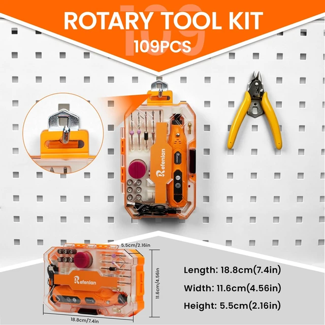 Alt view image 4 of 7 - 4V Mini Cordless Rotary Tool Kit, 5-Speed 18000RPM, 109Pcs(Orange) | Type-C Charging, Lightweight, for Engraving, Drilling, Sanding, Grinding, 3D Printing Model Polishing