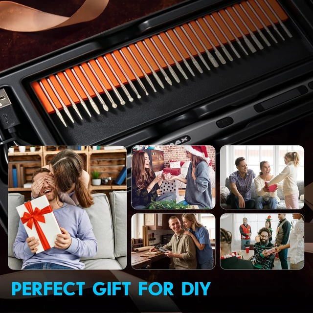 Alt view image 7 of 7 - 5-Speed Wood Carving Engraving Pen for Metal Glass Plastic | Cordless Engraver Pen Tool with 30 Bits Engraver Rotary Tool Kit DIY Craft Unique Gifts for Women Teenage Adults