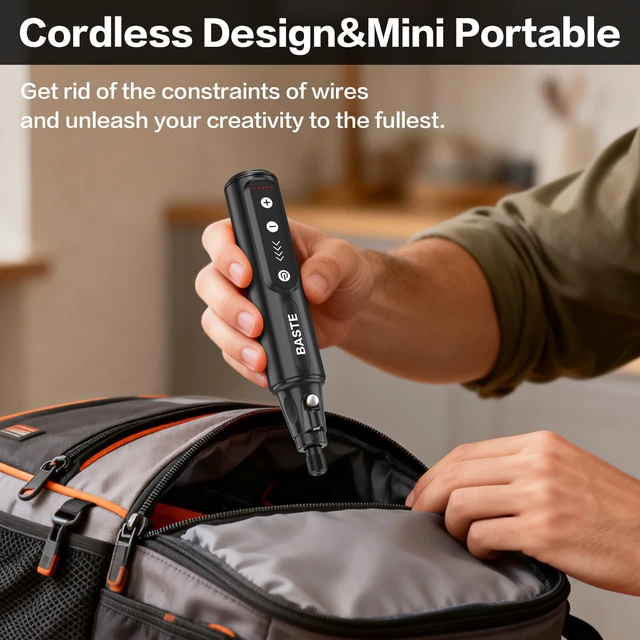 Alt view image 5 of 7 - Mini Cordless Rotary Tool, 5-Speed 18000 RPM, 109Pcs Accessories | 2000mAh, USB-C Charging and LED Light for 3D Printing, DIY Crafts, Sanding, Polishing, Drilling, Etching, Engraving
