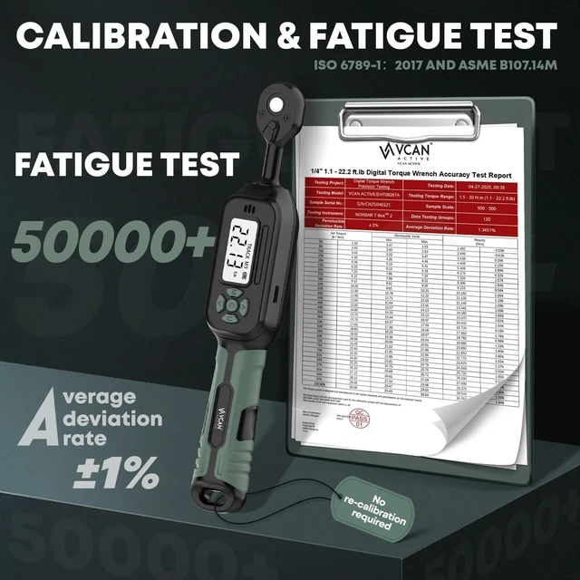 Alt view image 4 of 7 - 1/4 Torque Wrench Digital(1.1-22.2Ft.Lb) ±1% Average test accuracy Digital Torque Wrench 1/4 Drive with Buzzer and LED Flash Track Mode Torque Wrench Set with Bits & Sockets for Bike Moto Gunsmithing