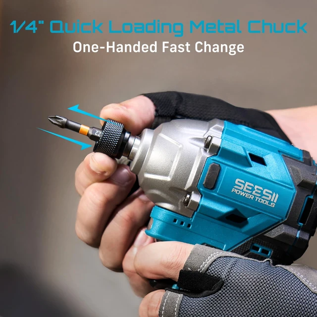 Alt view image 4 of 7 - 16.8V Impact Driver Kit 1/4", 1327In-lbs Cordless Impact Driver Set | 2×2.0Ah Batteries, 150N.m Max Brushless Power Impact Driver, 16Pcs Drill Bits, 0-3300RPM Variable Speed