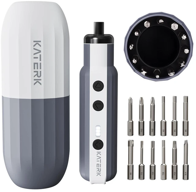 Main image of 1500mAh Electric Screwdriver Cordless Rechargeable Power Screwdriver | 3 Torques, 12 S2 Bits 4V Screwdriver with LED Light & Magnetic Storage Case for Furniture Home Repair, Portable & Lightweight