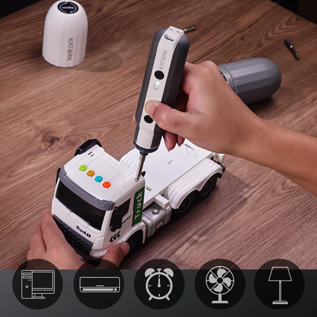 Alt view image 7 of 7 - 1500mAh Electric Screwdriver Cordless Rechargeable Power Screwdriver | 3 Torques, 12 S2 Bits 4V Screwdriver with LED Light & Magnetic Storage Case for Furniture Home Repair, Portable & Lightweight