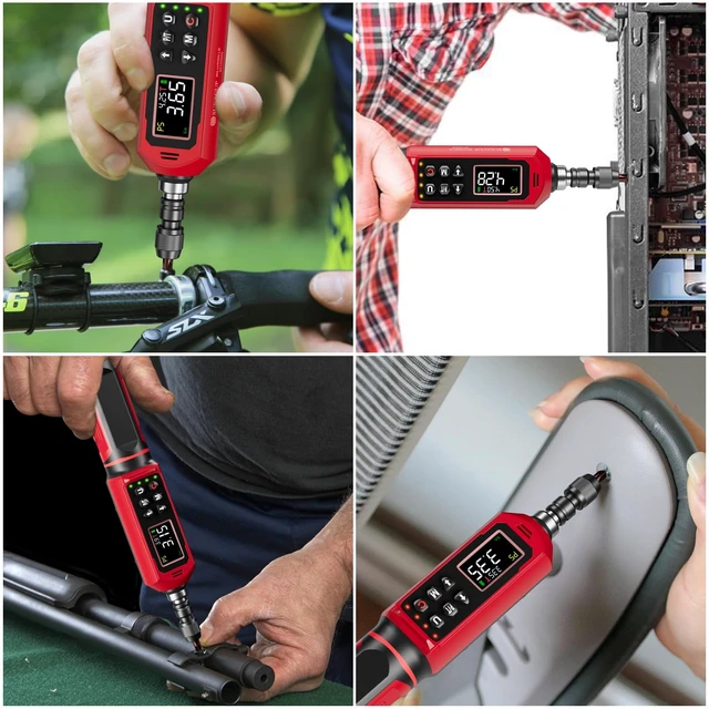 Alt view image 6 of 7 - Digital Torque Screwdriver, 0.8-53.1in-lbs/0.09-6Nm, ±1% Accuracy | Electrician Torque Screwdriver, LED , Buzzer, Vibration, 9 Preset Mode and 5 Units, For Bike, Gunsmithing , Scope Mounting