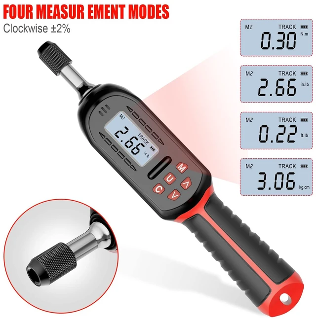 Alt view image 2 of 7 - Torque Screwdriver 1/4" Digital for Gunsmithing, 2.65-53.10 in.lb | ±2% Accuracy, 0.3-6Nm, 1/4" Electronic Screwdriver Torque Wrench Set with 31 S2 Bits,LCD Display & Audible Buzzer for Bike