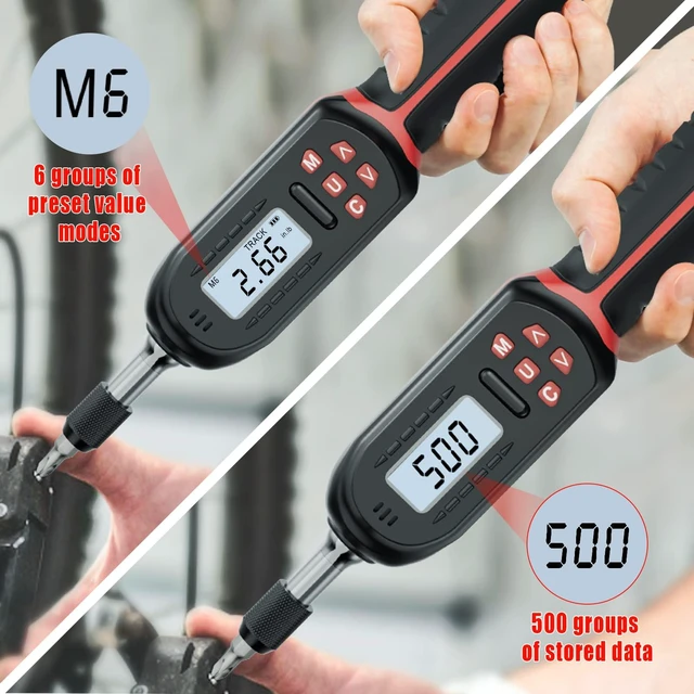 Alt view image 3 of 7 - Torque Screwdriver 1/4" Digital for Gunsmithing, 2.65-53.10 in.lb | ±2% Accuracy, 0.3-6Nm, 1/4" Electronic Screwdriver Torque Wrench Set with 31 S2 Bits,LCD Display & Audible Buzzer for Bike