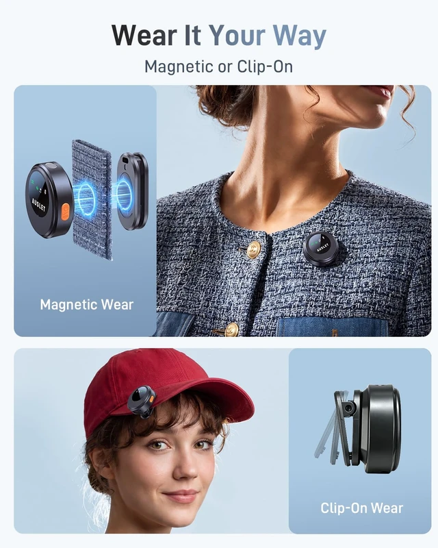 Alt view image 3 of 7 - Wireless Lavalier Microphone for iPhone Android, AI Noise Reduction | Studio-Grade Audio Quality, 45H Battery Life, 100ft Stable Wireless Range, Magnetic Dual Wearing Options, Clear Voice Capture