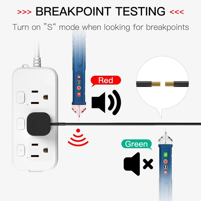 Alt view image 3 of 7 - Non-Contact Voltage Tester,Electrical Voltage Detector Pen Null/Live Wire Tester Breakpoint Finder Voltage Measuring Tool Dual Range AC 12V/48V-1000V