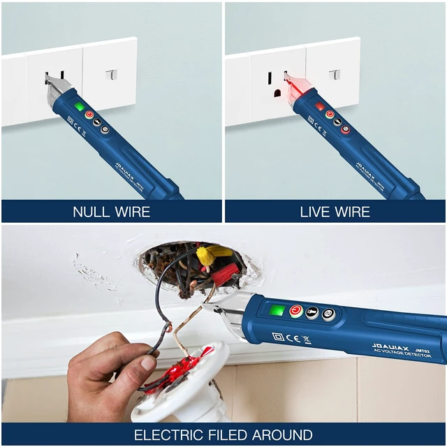 Alt view image 4 of 7 - Non-Contact Voltage Tester,Electrical Voltage Detector Pen Null/Live Wire Tester Breakpoint Finder Voltage Measuring Tool Dual Range AC 12V/48V-1000V