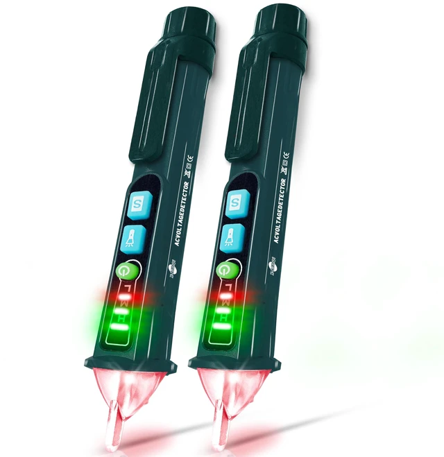 Main image of Non Contact Voltage Tester(2 Pack Full Green) | Electric Electricity Tester Pen,Dual Range AC 12V/48V-1000V,Live Wire Tester with LED Flashlight,Buzzer