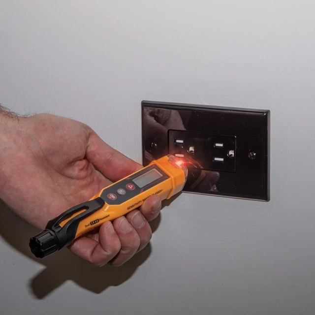 Alt view image 5 of 7 - NCVT-6 Non-Contact Volt Tester, 12 - 1000V AC Pen with Integrated Laser Distance Measure, LED and Audible Alarms, Pocket Clip