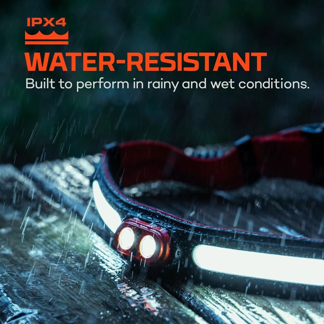 Alt view image 5 of 6 - CurvBeam 600 Flex Headlamp, 600 Lumen, Lightweight & Balanced Fit | Wide Beam Spotlight & 180° Floodlight, Dual Power - Rechargeable & AAA Compatible, Water-Resistant, EDC, Hands-Free, Running