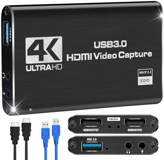 Main image of Capture Card for Nintendo Switch with 4K30 Pass-Through & Streaming 1080P60 HDMI to USB 3.0 Switch Capture Card for Streaming Video Game Recording on PC OBS,Works with PS4/PS5/Camera/Xbox, Driver-Free