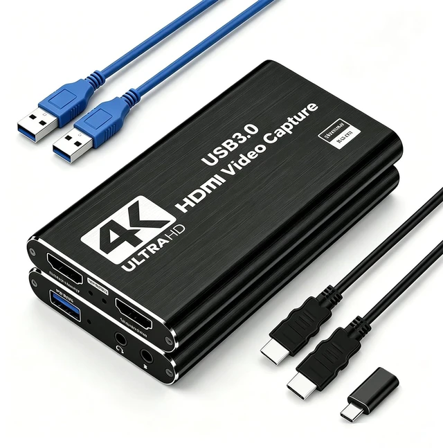 Main image of 4K HDMI Capture Card,USB Video Game Capture,1080P 60FPS & 4K Video Capture Device,Game Screen Recorder Streaming Equipment,Work for PS5/PS4/Switch/OBS/PC/Camera Black