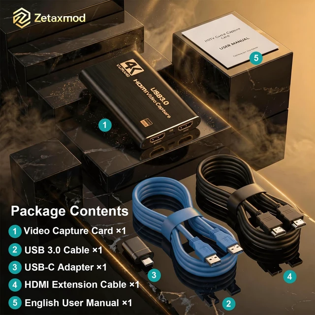 Alt view image 5 of 7 - 4K HDMI Capture Card,USB Video Game Capture,1080P 60FPS & 4K Video Capture Device,Game Screen Recorder Streaming Equipment,Work for PS5/PS4/Switch/OBS/PC/Camera Black