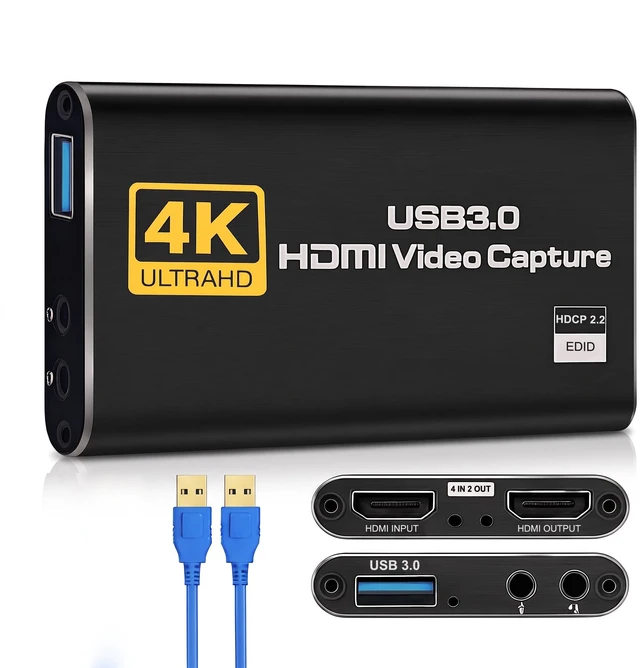 Main image of 4K HDMI Video Capture Card, 1080P 60FPS USB 3.0 for Game Streaming | Game Capture Card, 1080P 60FPS Video Capture Device for lag-free streams Switch, PS5, Xbox, PC and OBS
