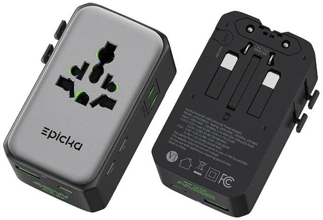 Main image of Pulse Air 45W Universal Travel Adapter PD with 2AC/3USB-C/1USB-A | Slim & Compact Size Plug Adapter For US EU UK AU, Supports Fast Charging for Multi-Device, Not A Voltage Converter, Black