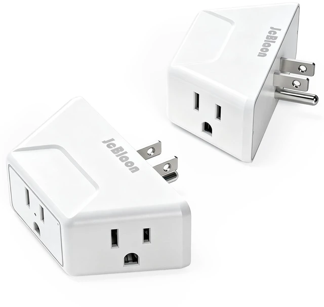 Main image of 2 Pack Outlet Extender, Small Outlet Splitter with 3 AC, Multiple Outlet Wall Plug, 3 Way Angled Design No Blocking, for Cruise Essentials, Office, Kitchen, Bathroom, Travel