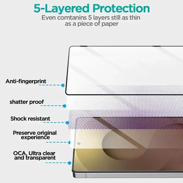 Alt view image 3 of 4 - For Samsung Galaxy S25/S25+/S25 Ultra ,Tempered Glass Screen Protector Full Cover