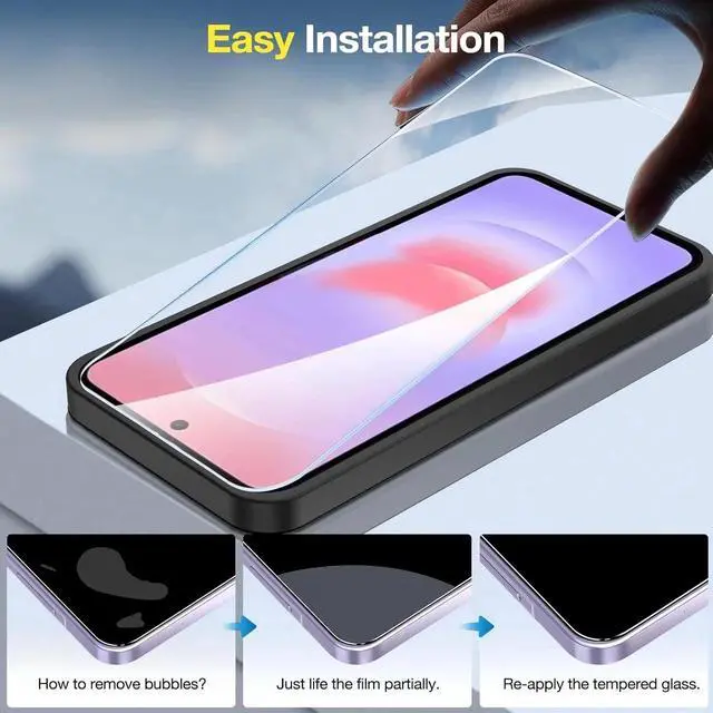 Alt view image 3 of 5 - For Samsung Galaxy A37 5G ,HD Clear 9H Tempered Glass Screen Protector,Case Friendly