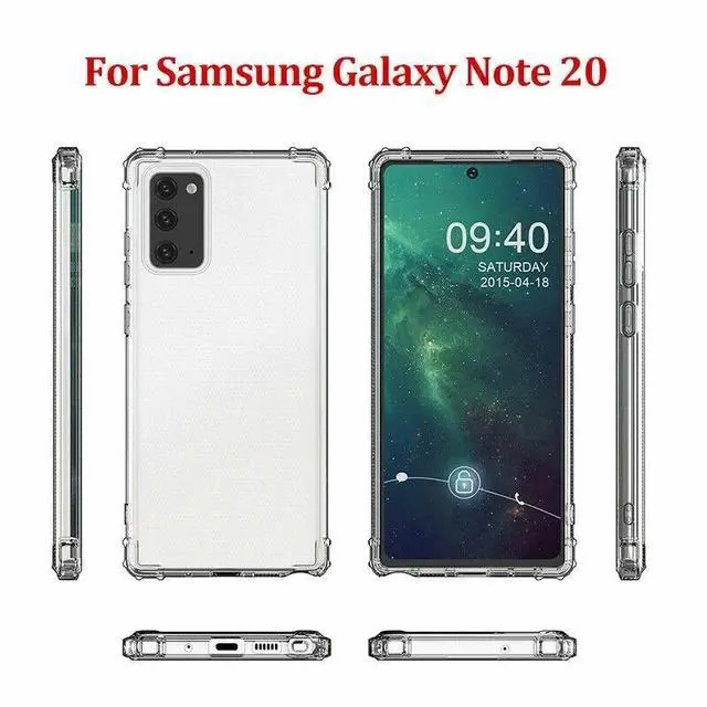 Alt view image 2 of 6 - For Samsung Galaxy Note 20/Note 20 Ultra Clear Anti-Yellowing Case , Shockproof Airbag Bumper Gel TPU