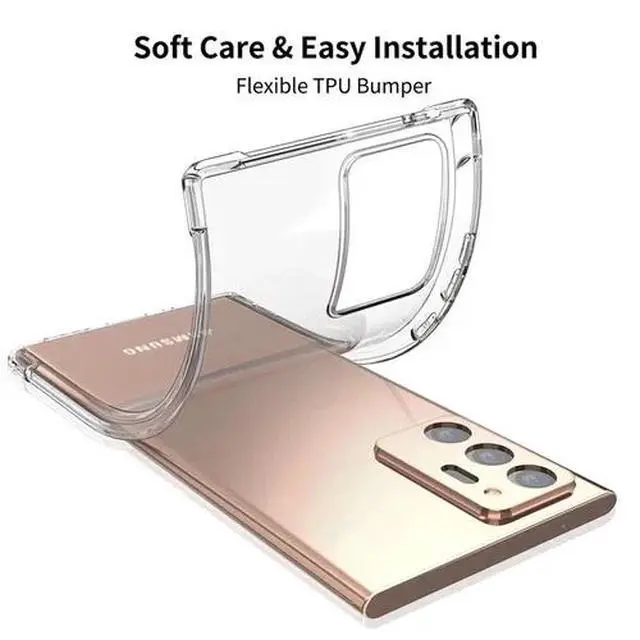 Alt view image 4 of 6 - For Samsung Galaxy Note 20/Note 20 Ultra Clear Anti-Yellowing Case , Shockproof Airbag Bumper Gel TPU