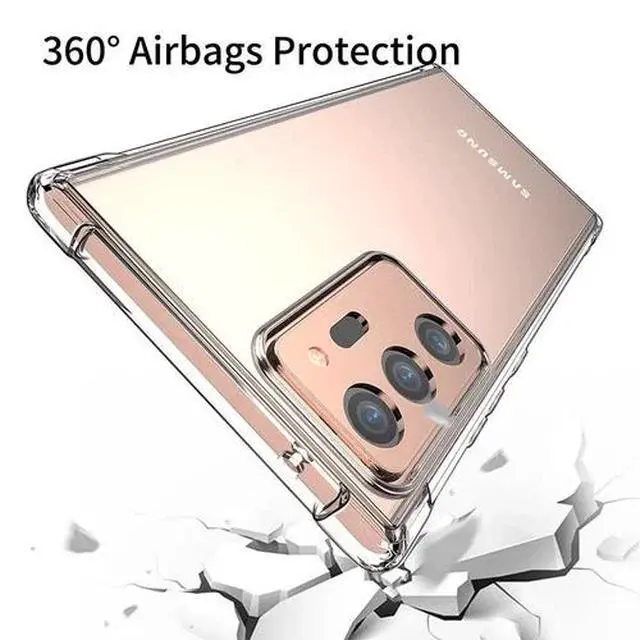 Alt view image 5 of 6 - For Samsung Galaxy Note 20/Note 20 Ultra Clear Anti-Yellowing Case , Shockproof Airbag Bumper Gel TPU
