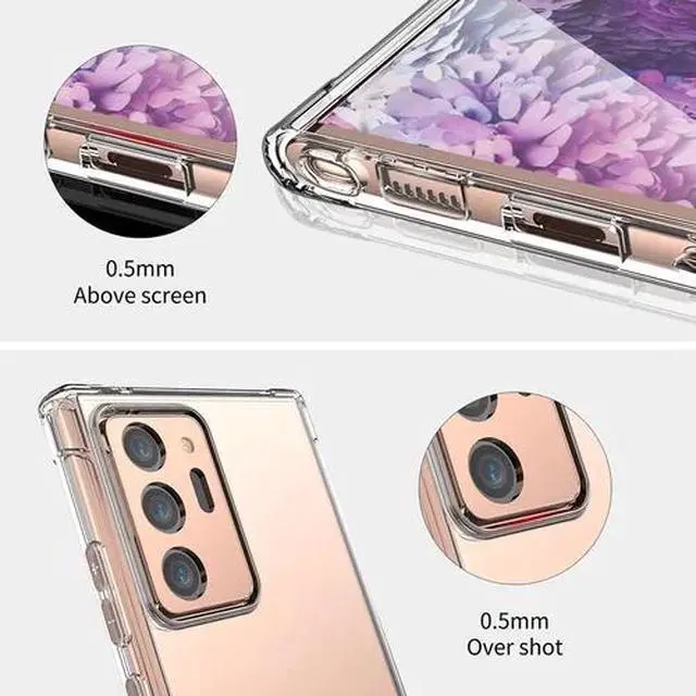 Alt view image 6 of 6 - For Samsung Galaxy Note 20/Note 20 Ultra Clear Anti-Yellowing Case , Shockproof Airbag Bumper Gel TPU