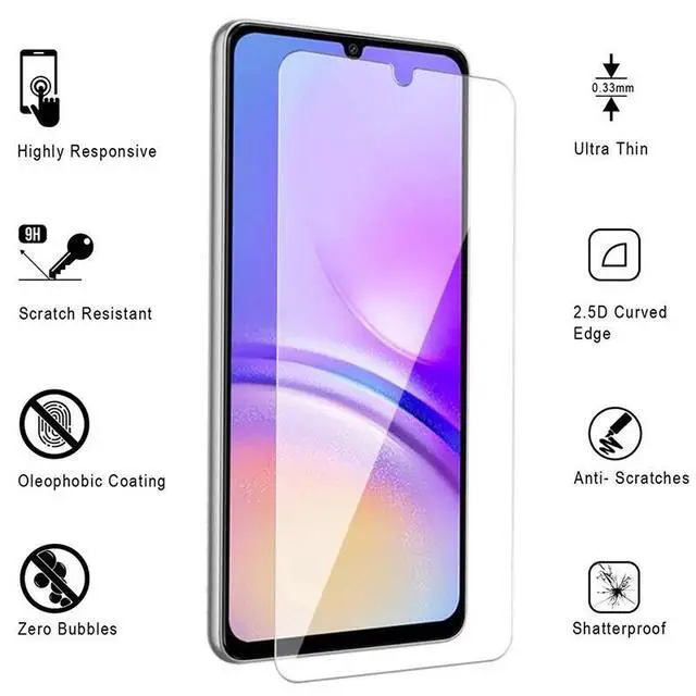 Alt view image 2 of 5 - 5 Pack For Samsung Galaxy A17 5G, 9H HD Clear Tempered Glass Screen Protector