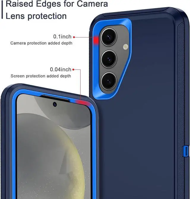 Alt view image 2 of 4 - For Samsung Galaxy S24/S24 Plus/S24 Ultra Shockproof Military Defender Case,Dark Blue+Blue
