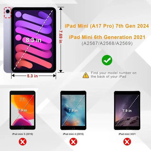 Alt view image 5 of 5 - For iPad Mini 6/Mini 7th Gen,9H Clear Tempered Glass Screen Protector