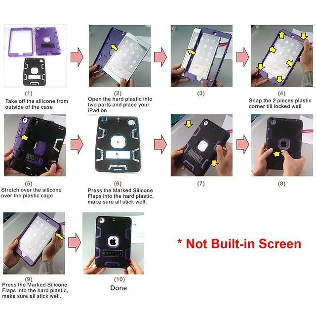 Alt view image 7 of 7 - For iPad Air 4th Gen 2020 / iPad Air 5th Gen 2022 10.9" Case Military Shockproof Heavy Duty Case