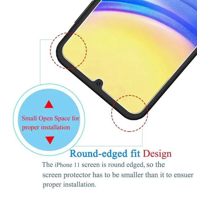 Alt view image 4 of 6 - For Samsung Galaxy A15 5G- Premium 9H Hardness Tempered Glass Screen Protector, Case Friendly