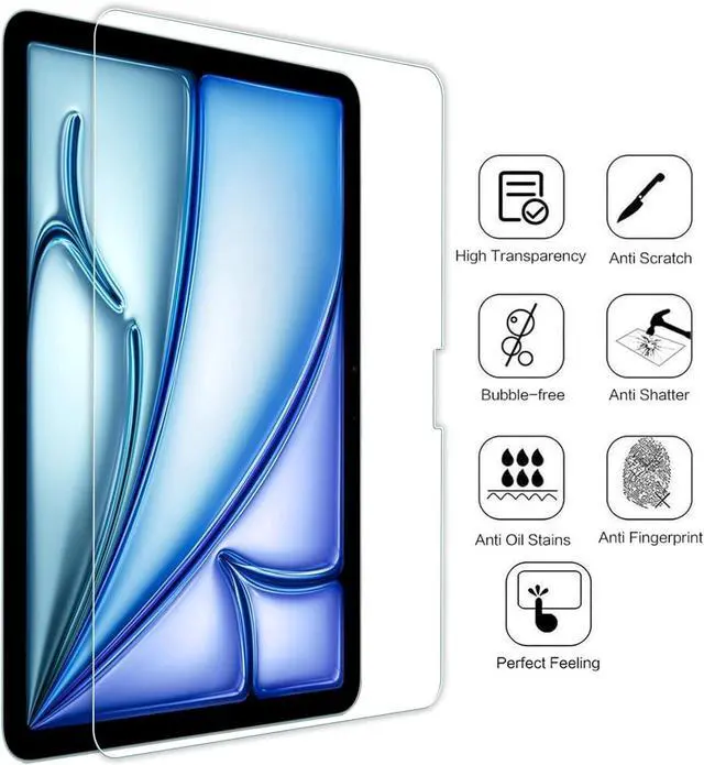 Main image of For iPad Air 11" 2024/2025 Tempered Glass Screen Protector - HD Clear, Anti-Scratch