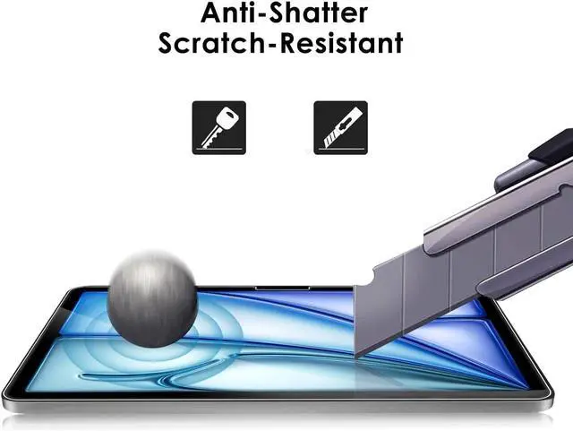 Alt view image 3 of 7 - For iPad Air 11" 2024/2025 Tempered Glass Screen Protector - HD Clear, Anti-Scratch