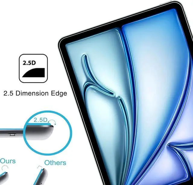 Alt view image 4 of 7 - For iPad Air 11" 2024/2025 Tempered Glass Screen Protector - HD Clear, Anti-Scratch