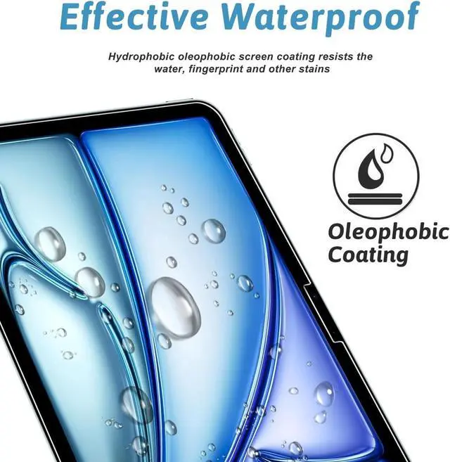 Alt view image 7 of 7 - For iPad Air 11" 2024/2025 Tempered Glass Screen Protector - HD Clear, Anti-Scratch