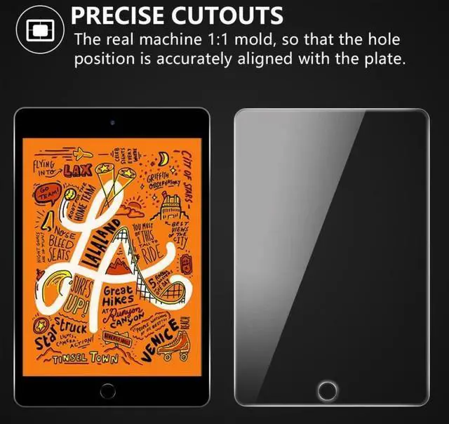 Alt view image 5 of 5 - For Apple iPad 10.2 inch ONLY ,9H Clear Tempered Glass Film Screen Protector Cover,Anti-Scratch,Case Friendly