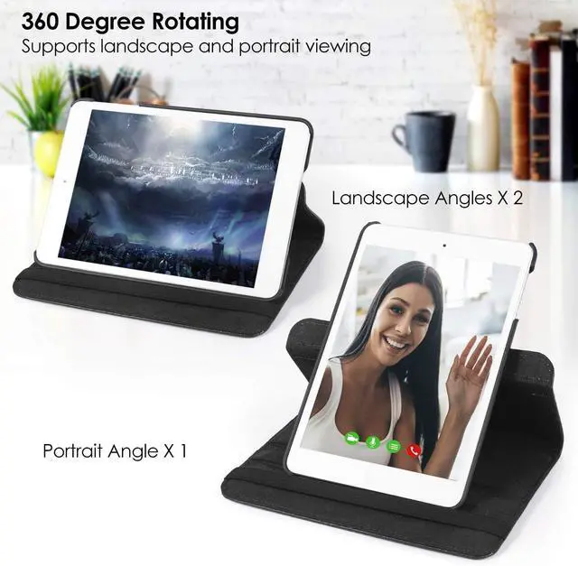 Alt view image 4 of 6 - Universal For Apple iPad Mini 1/mini 2/Mini 3 360 ° Rotating Leather Smart Case Stand Cover