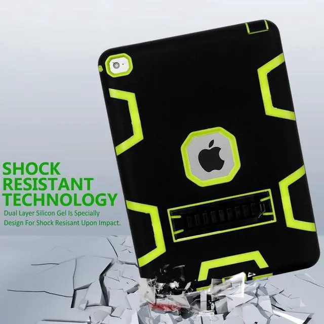 Alt view image 2 of 7 - For Apple iPad 2/3/4,Shockproof Military Heavy Duty Rubber Kickstand Case Cover