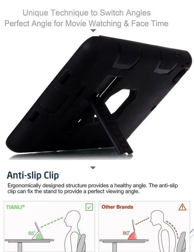 Alt view image 4 of 7 - For Apple iPad 2/3/4,Shockproof Military Heavy Duty Rubber Kickstand Case Cover